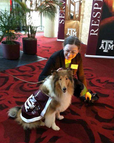 Dr. Janet Bluemel with Reveille