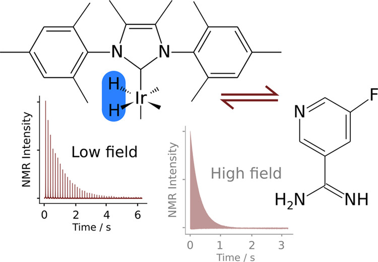 Schematic of low field / high field relaxation and iridium complex